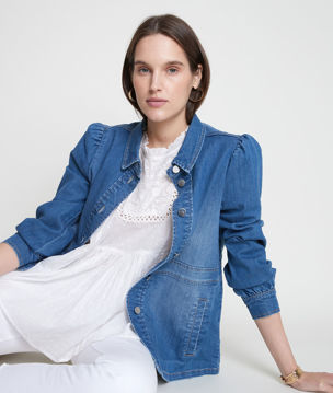 Picture of THELYA ECRU ROMANTIC EMBROIDERED COTTON BLOUSE